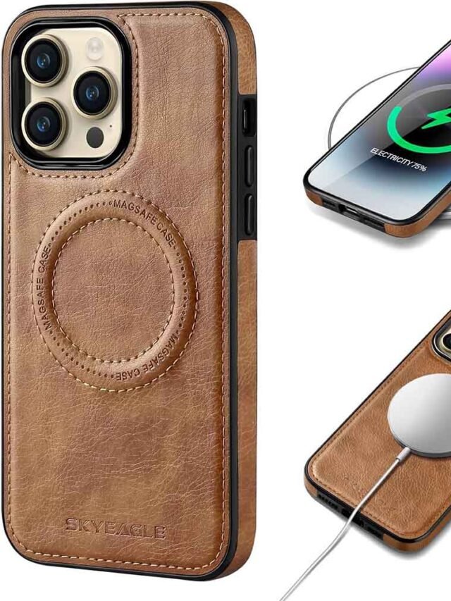 SkyEagle iPhone 14 Luxury PU Leather Compatible with Magsafe Charging